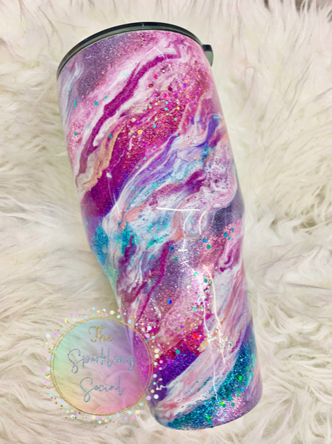 Glitter Swirl with Marbling